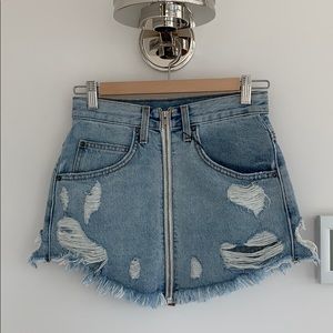 Carmar distressed denim skirt
